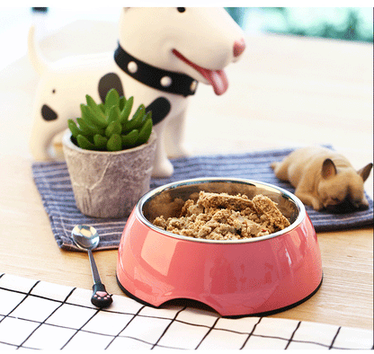 Pet Bowl Dog Bowl Cat Bowl Pet Supplies Dog Food Bowl Cat Bowl Melamine Stainless Steel Dog Bowl Classic Round Bowl