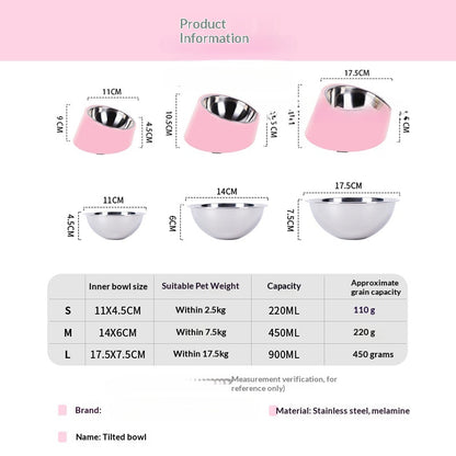 Tilt Dog Bowl Cat Bowl Pet Supplies Stainless Steel Double Layer Dog Bowl Cat Bowl Dog Cat Food Bowl Dog Pet Bowl