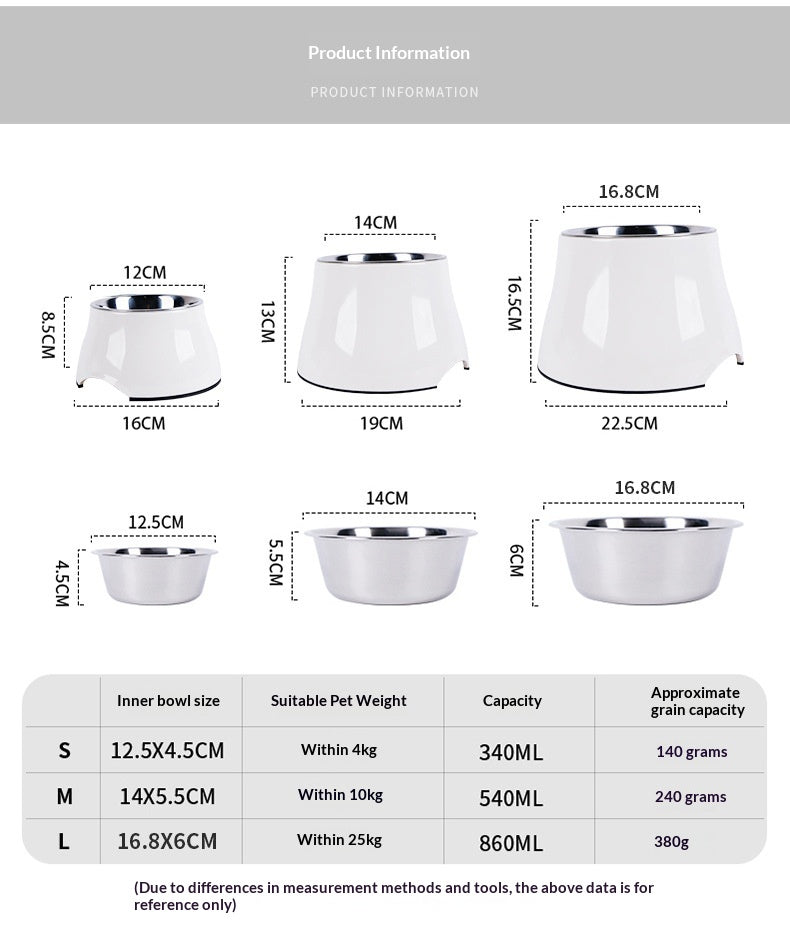 Dog Bowl Dog Food Bowl Pet Food Bowl Dog Food Bowl Protects Neck Anti-Spill High Bowl for Medium and Large Dogs