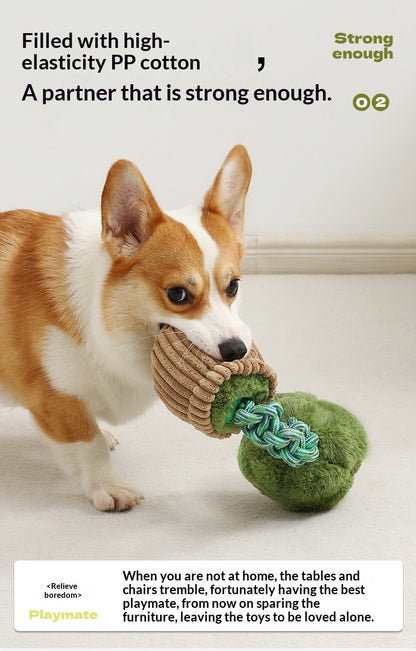 Pet Dog Toy Durable Chew Rope Knot Toy Sound-Making Boredom-Relief Artifact Creative Vegetable Dog Toy