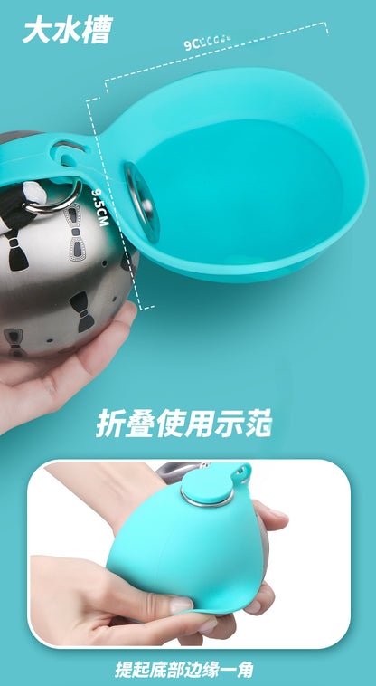 Water Bottle 304 Stainless Steel Foldable Spherical Drinking Device Small Dog Special Outdoor Portable Water Bottle