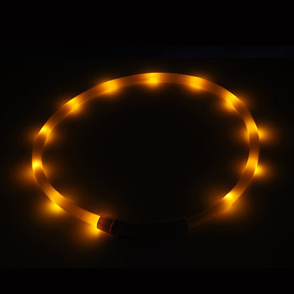 LED Light-Up Pet Collar Dog Leash Light-Up Collar USB Rechargeable Teddy Golden Retriever Dog Night Light Collar Flashing Neckband Pet Collar