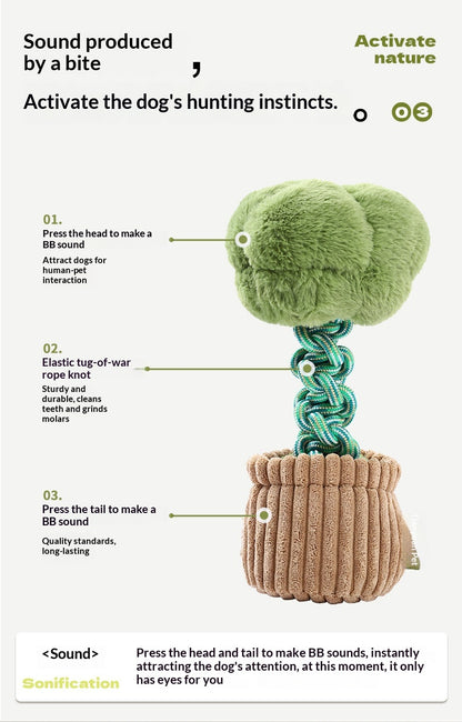 Pet Dog Toy Durable Chew Rope Knot Toy Sound-Making Boredom-Relief Artifact Creative Vegetable Dog Toy