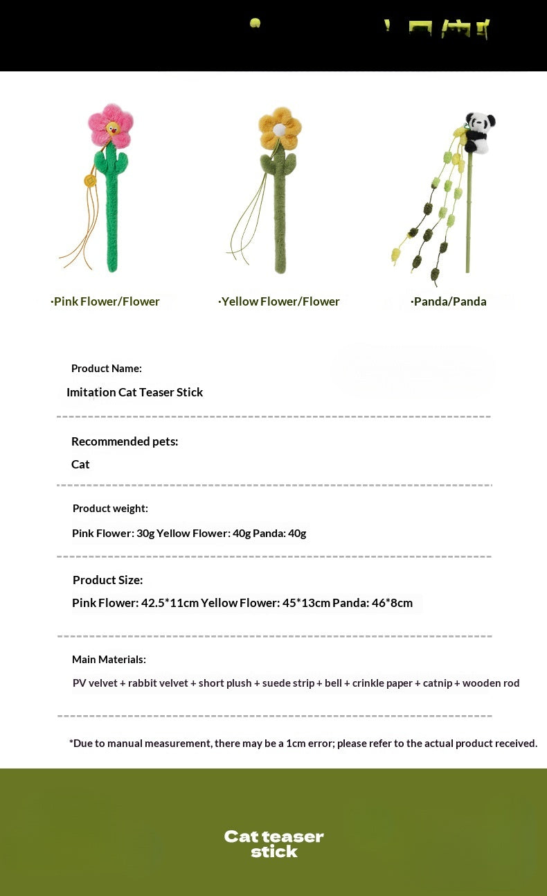 [Pet_Teasing Cat Stick] Kitten Teasing Catnip Self-Entertainment Good Quality Cat Plush Toy