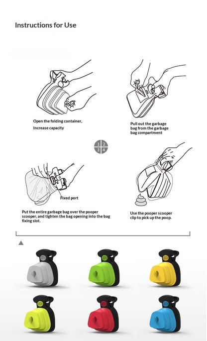 Pet Poop Scooper Outdoor Portable Foldable with Hanging Buckle Trash Bag Poop Shovel Tool Dog Poop Scooper