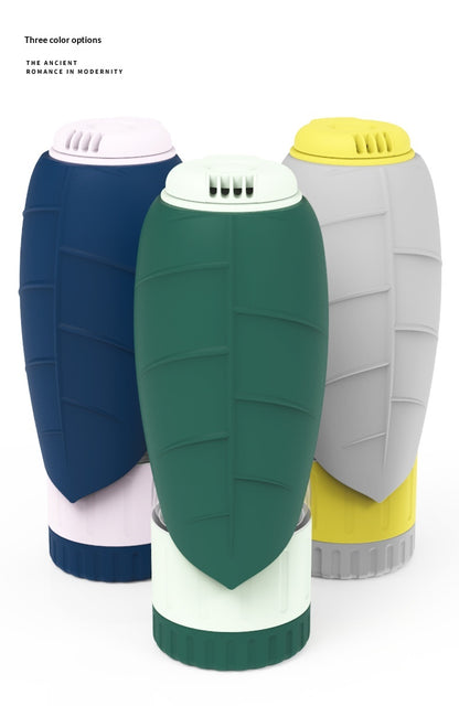 Dog Outdoor Drinking Cup Pet Supplies Outdoor Water Bottle Dog Walking Dual-Purpose Food Bottle Silicone Leaf Water Feeding Bottle