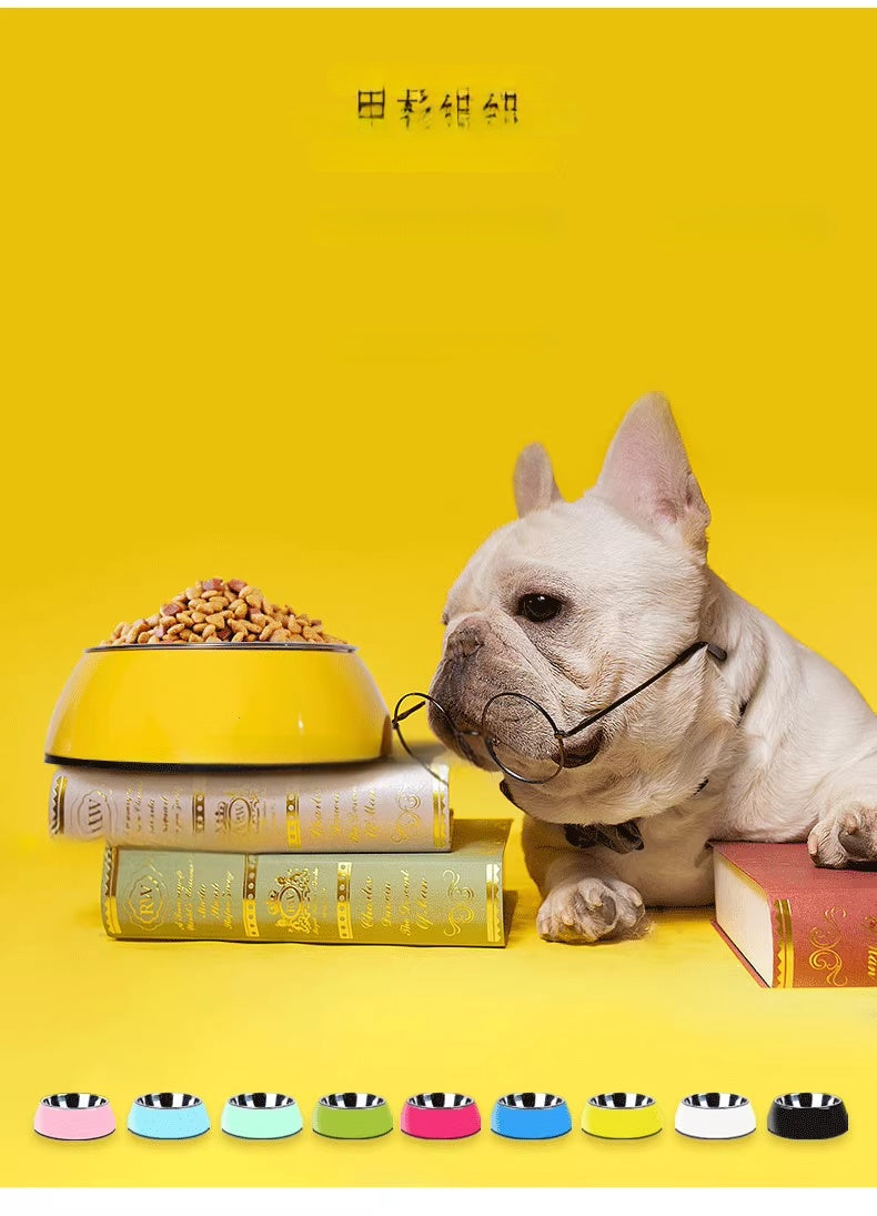 Pet Bowl Dog Bowl Cat Bowl Pet Supplies Dog Food Bowl Cat Bowl Melamine Stainless Steel Dog Bowl Classic Round Bowl