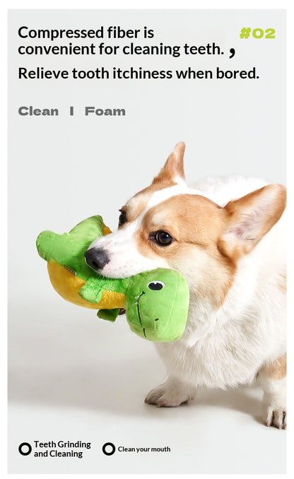 [Dinosaur Family Series Dog Toys] Plush Teddy Small and Medium-sized Dog Teething Sound Artifact