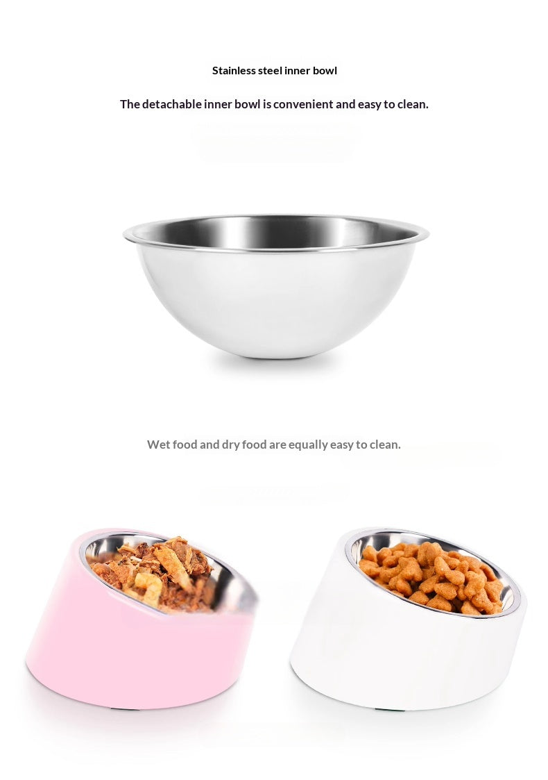 Tilt Dog Bowl Cat Bowl Pet Supplies Stainless Steel Double Layer Dog Bowl Cat Bowl Dog Cat Food Bowl Dog Pet Bowl