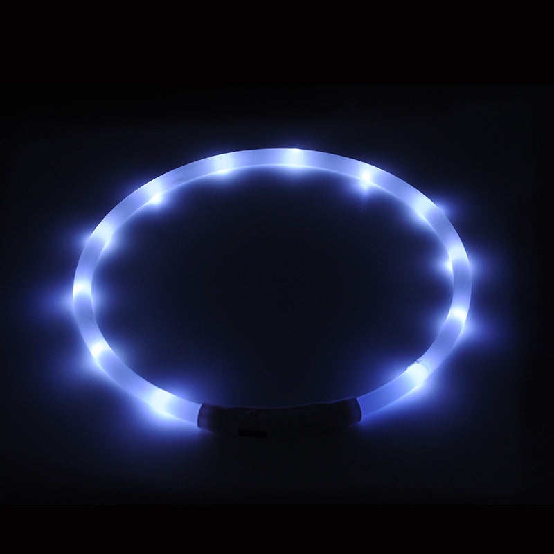 LED Light-Up Pet Collar Dog Leash Light-Up Collar USB Rechargeable Teddy Golden Retriever Dog Night Light Collar Flashing Neckband Pet Collar