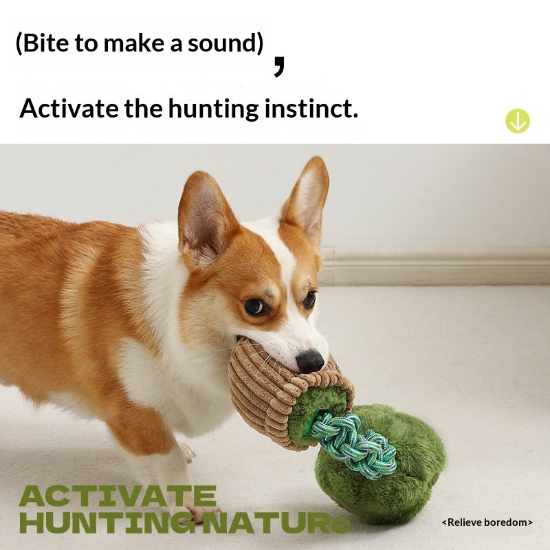 Pet Dog Toy Durable Chew Rope Knot Toy Sound-Making Boredom-Relief Artifact Creative Vegetable Dog Toy