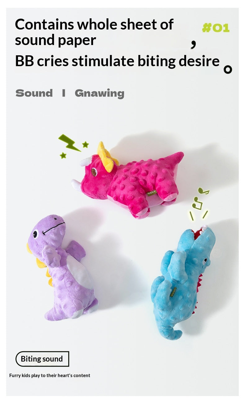 [Dinosaur Family Series Dog Toys] Plush Teddy Small and Medium-sized Dog Teething Sound Artifact