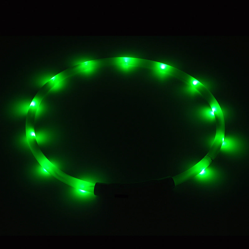 LED Light-Up Pet Collar Dog Leash Light-Up Collar USB Rechargeable Teddy Golden Retriever Dog Night Light Collar Flashing Neckband Pet Collar