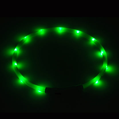 LED Light-Up Pet Collar Dog Leash Light-Up Collar USB Rechargeable Teddy Golden Retriever Dog Night Light Collar Flashing Neckband Pet Collar