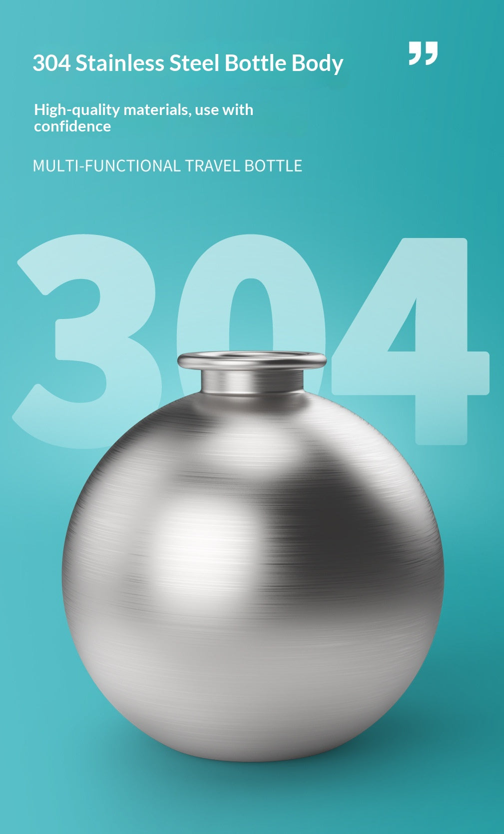 Water Bottle 304 Stainless Steel Foldable Spherical Drinking Device Small Dog Special Outdoor Portable Water Bottle