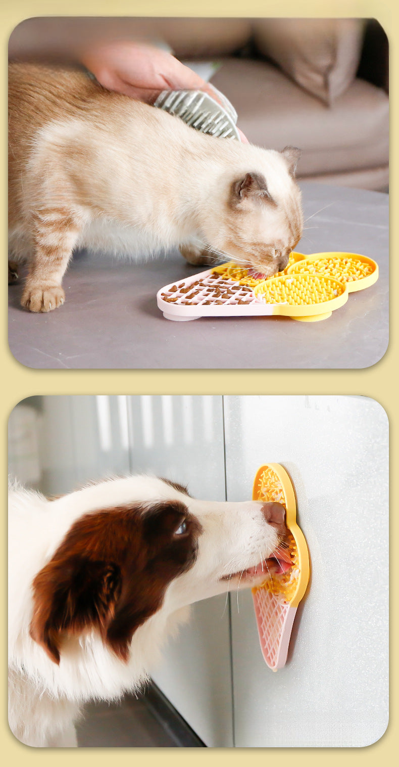 Pet Silicone Lick Mat Wet Food Nutritional Paste Slow Feeder Mat Dog Cat Interactive Fun Lick Pad