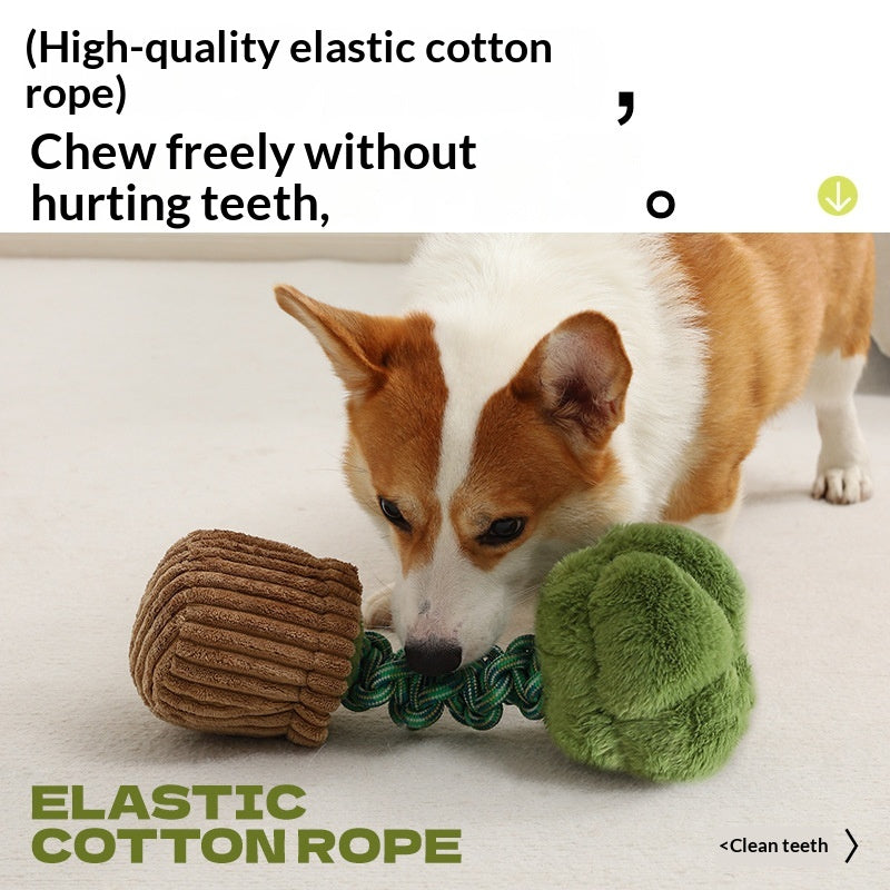 Pet Dog Toy Durable Chew Rope Knot Toy Sound-Making Boredom-Relief Artifact Creative Vegetable Dog Toy