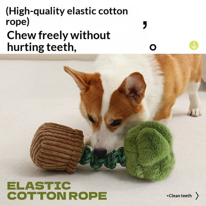 Pet Dog Toy Durable Chew Rope Knot Toy Sound-Making Boredom-Relief Artifact Creative Vegetable Dog Toy