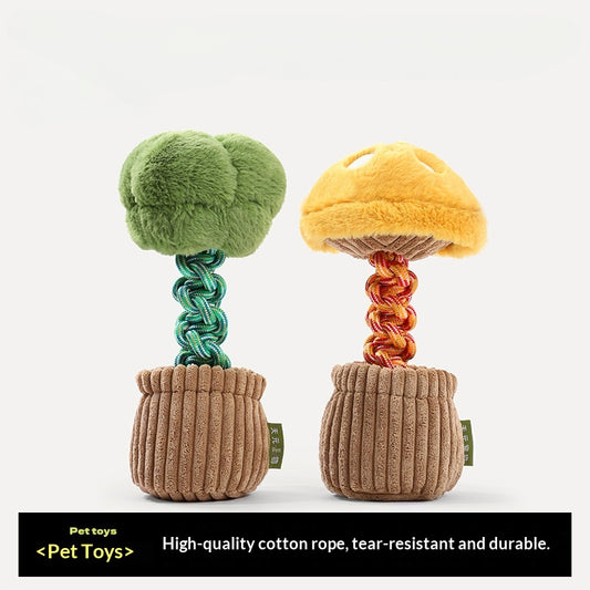 Pet Dog Toy Durable Chew Rope Knot Toy Sound-Making Boredom-Relief Artifact Creative Vegetable Dog Toy