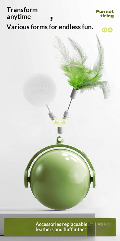 [ Pet_Rolling Ball] Cat Toy Electric Energy-Consuming Self-Entertainment Laser Pointer Teaser Wand