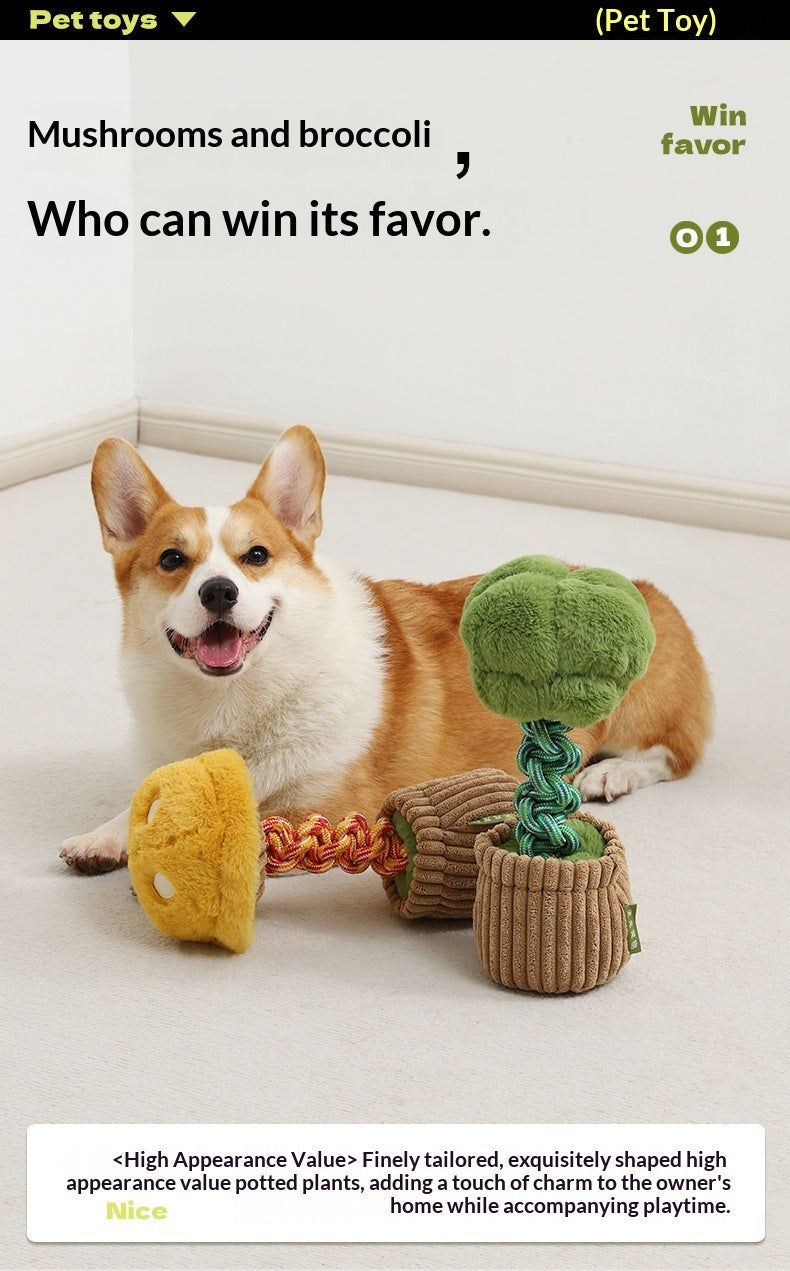 Pet Dog Toy Durable Chew Rope Knot Toy Sound-Making Boredom-Relief Artifact Creative Vegetable Dog Toy