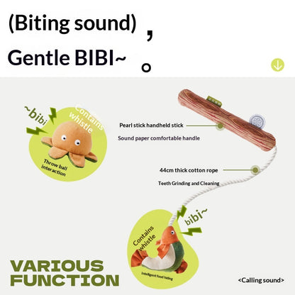 [Pet_Dog Teaser Stick] Dog Toy Chew Sound Puppy Boredom Relief Self-Entertainment Artifact Puppy Supplies