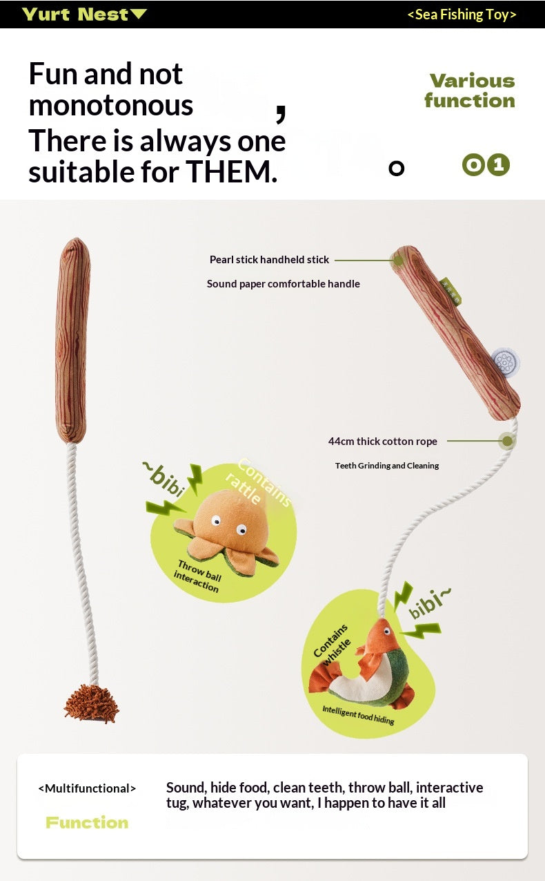 [Pet_Dog Teaser Stick] Dog Toy Chew Sound Puppy Boredom Relief Self-Entertainment Artifact Puppy Supplies