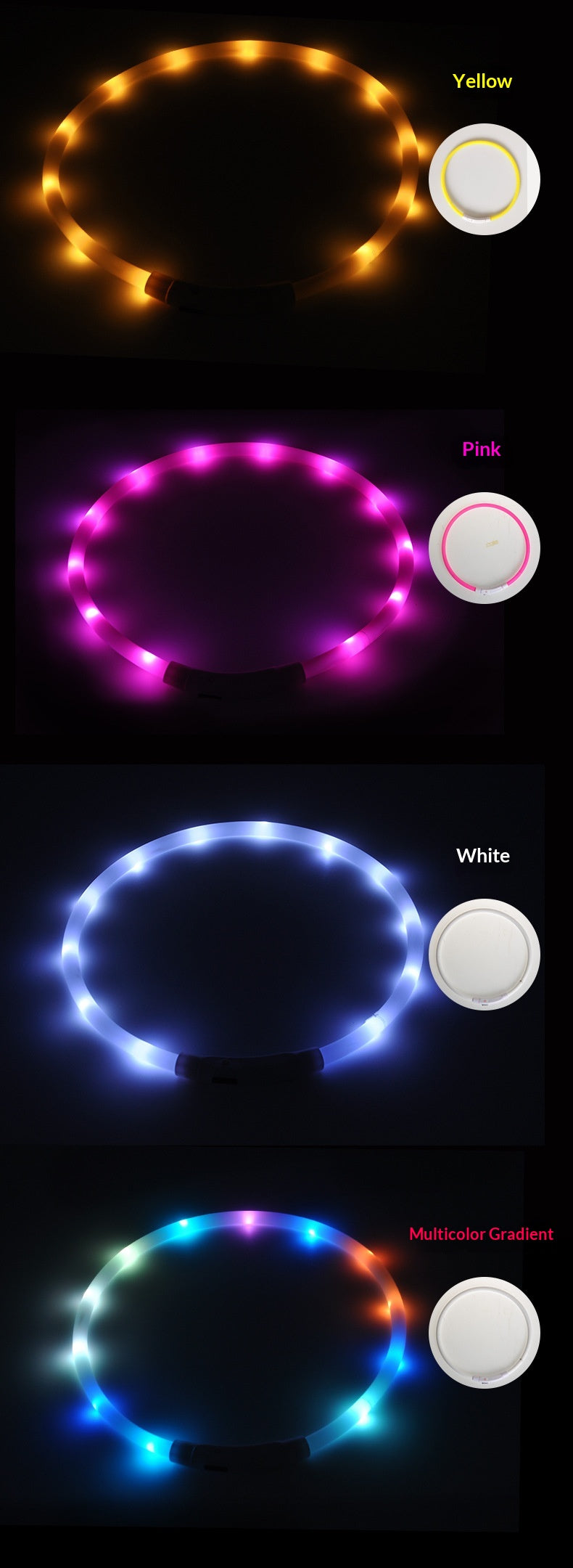 LED Light-Up Pet Collar Dog Leash Light-Up Collar USB Rechargeable Teddy Golden Retriever Dog Night Light Collar Flashing Neckband Pet Collar