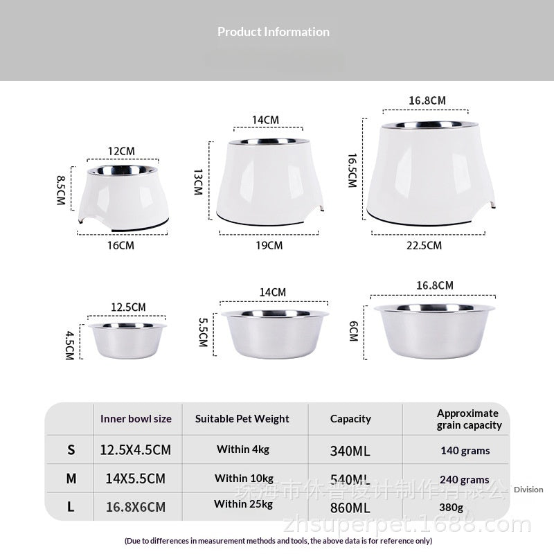 Dog Bowl Dog Food Bowl Pet Food Bowl Dog Food Bowl Protects Neck Anti-Spill High Bowl for Medium and Large Dogs