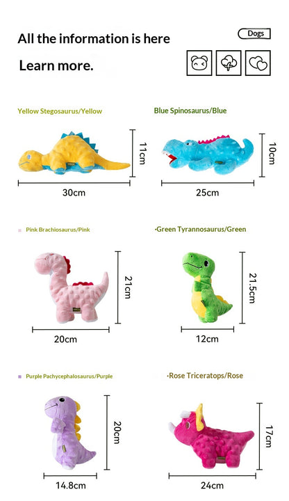 [Dinosaur Family Series Dog Toys] Plush Teddy Small and Medium-sized Dog Teething Sound Artifact